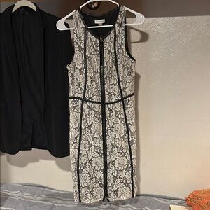 Calvin Klein Black and White Floral Dress